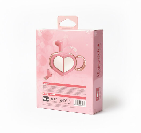 Écouteurs sans fil en coeur