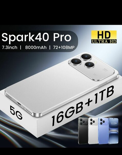 Spark40 Pro 7.3'' 16GB+1TB 5G Téléphone Portable