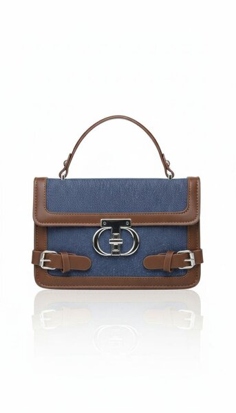 Sac à main élégant en cuir et textile