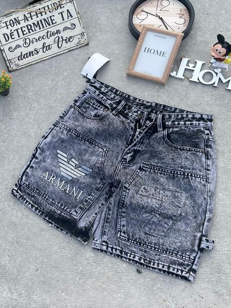 Short en jean délavé homme