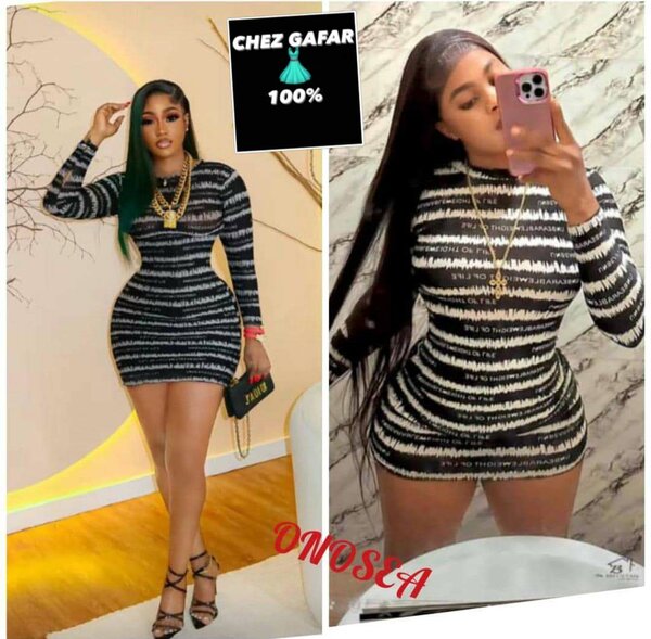 Robe moulante élégante rayée