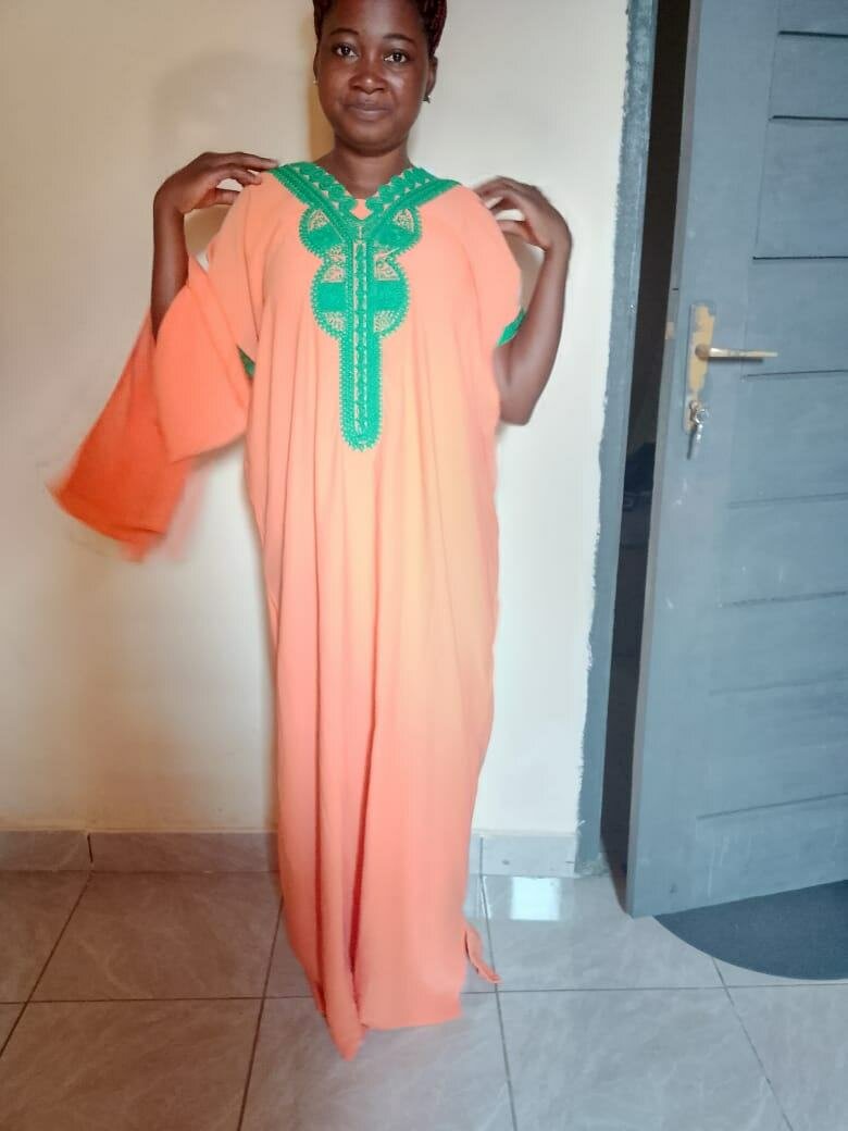 Robe Caftan Orange Élégante