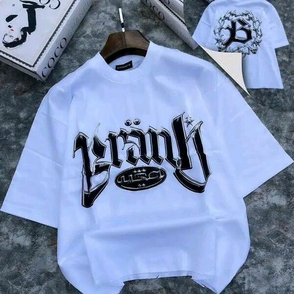 T-shirt homme blanc avec motif Frank