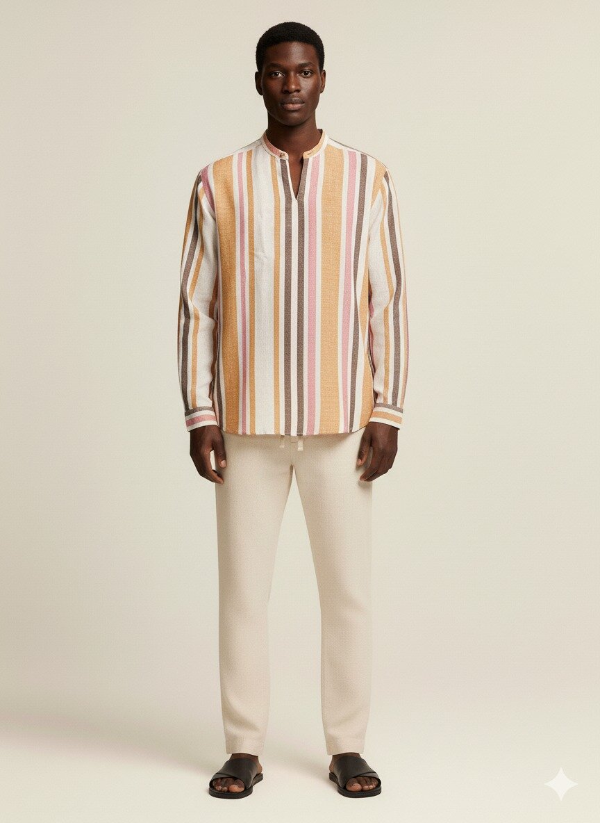 Chemise Rayée Homme Élégante