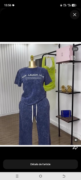 Ensemble survêtement femme coton bleu