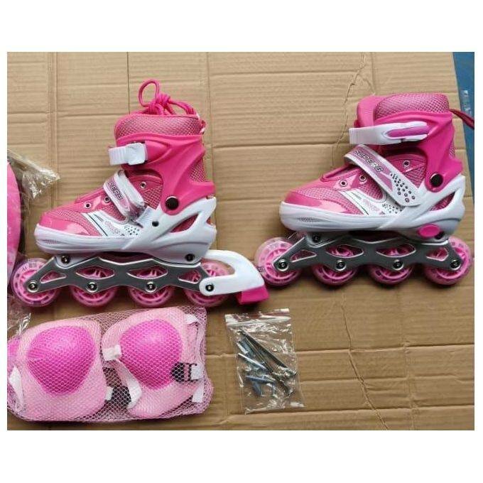Rollers roses pour enfants