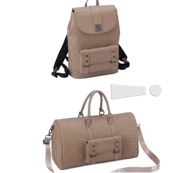 Ensemble sac à dos et sac de voyage en cuir