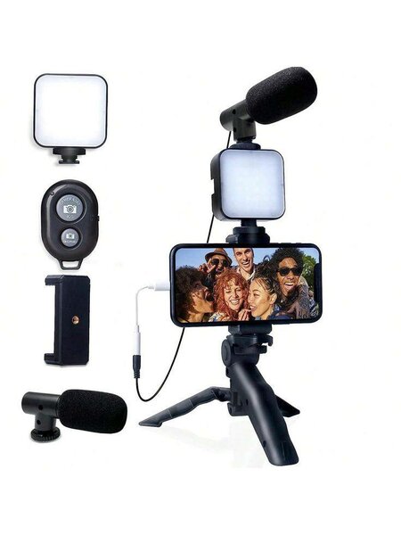 Kit de trépied avec éclairage et microphone pour smartphone