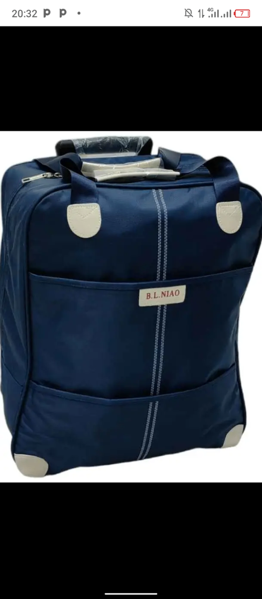 Valise à roulettes en tissu - Bleu