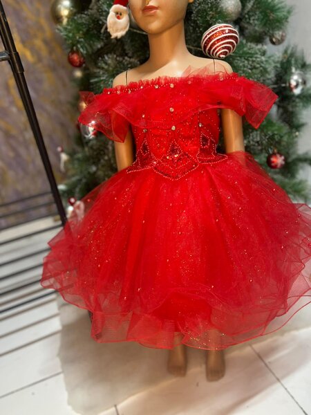 Robe de Noël rouge féerique