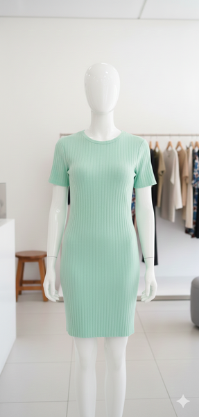 Robe verte en tricot