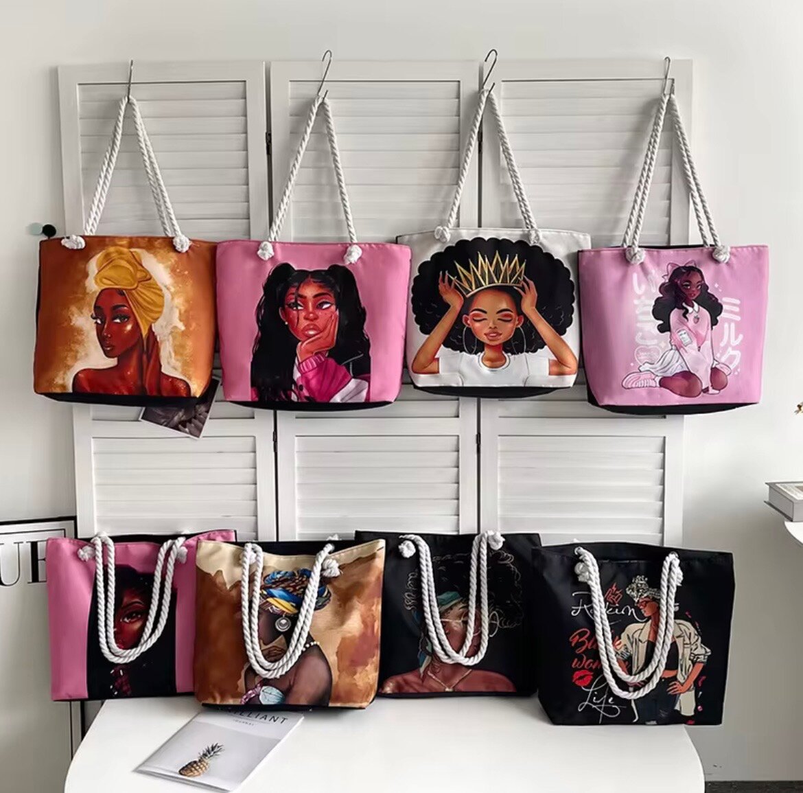 Sac cabas imprimé artistique