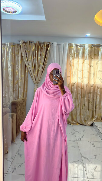 Abaya longue rose pour femmes musulmanes