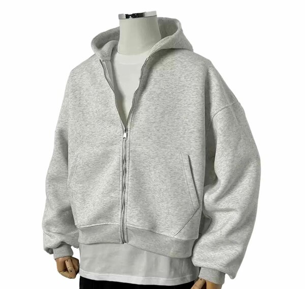 Veste à capuche zip grise