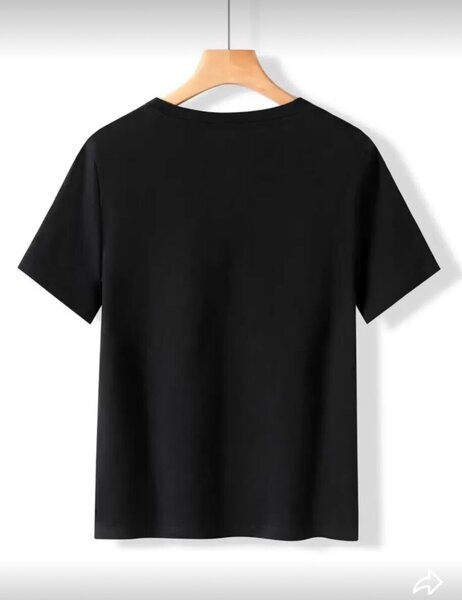 Black Men's T-Shirt Casual Crew Neck