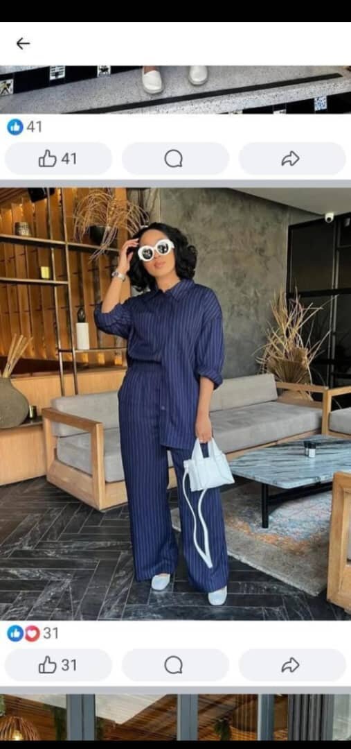 Ensemble pantalon et chemise en lin