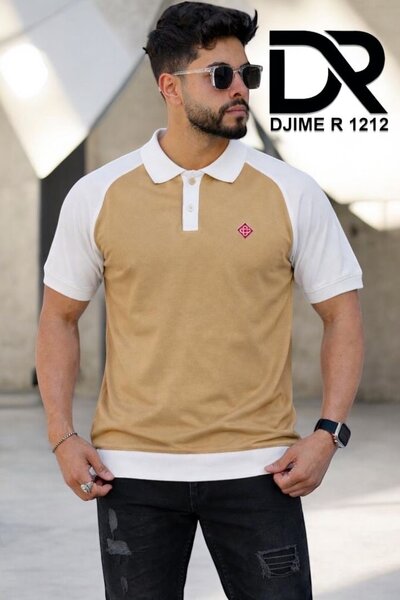 Polo homme beige et blanc D*R