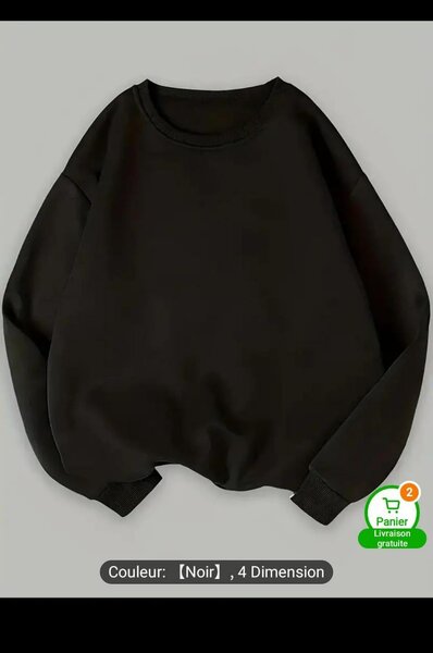 Sweat noir pour homme et femme