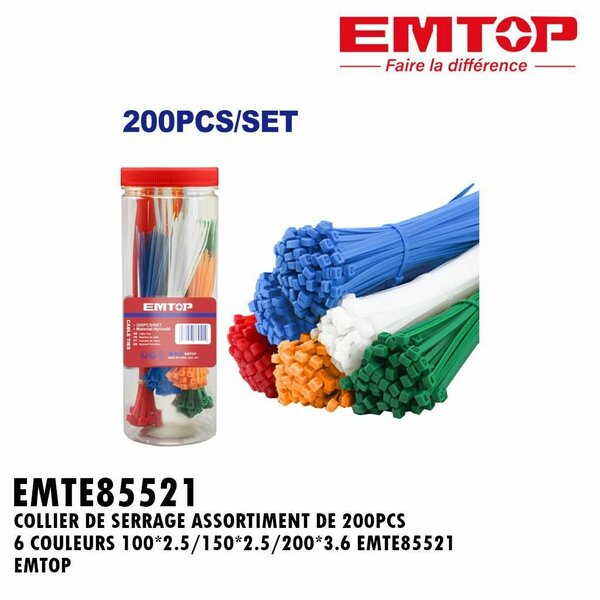 Colliers de Serrage Assortis 200pcs