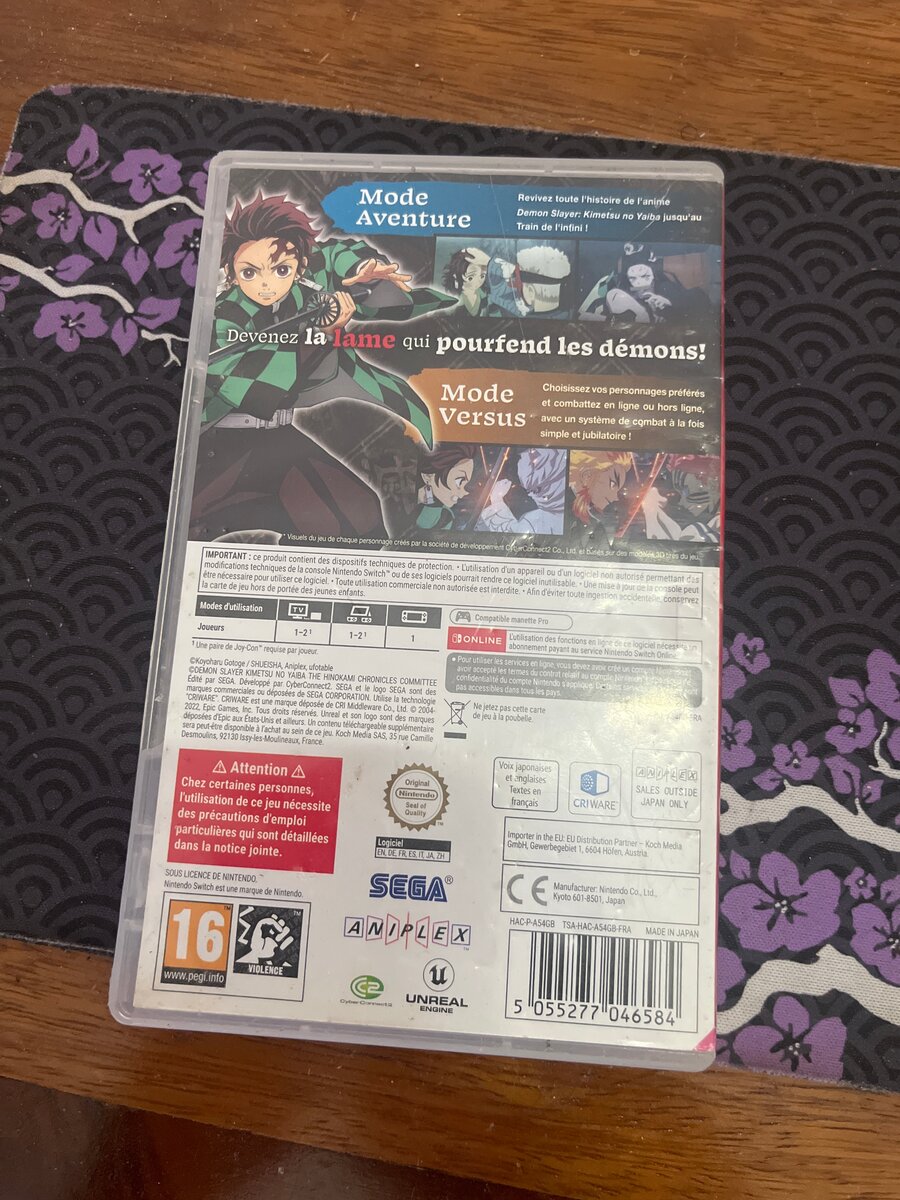 Jeu Demon Slayer Nintendo Switch