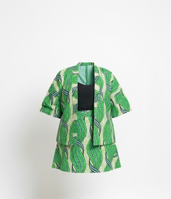 Ensemble élégant vert imprimé