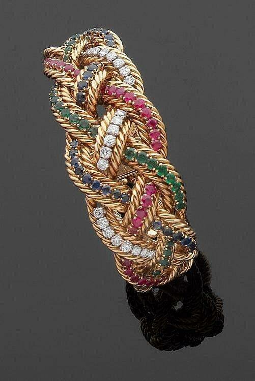 Bracelet or en or avec diamants