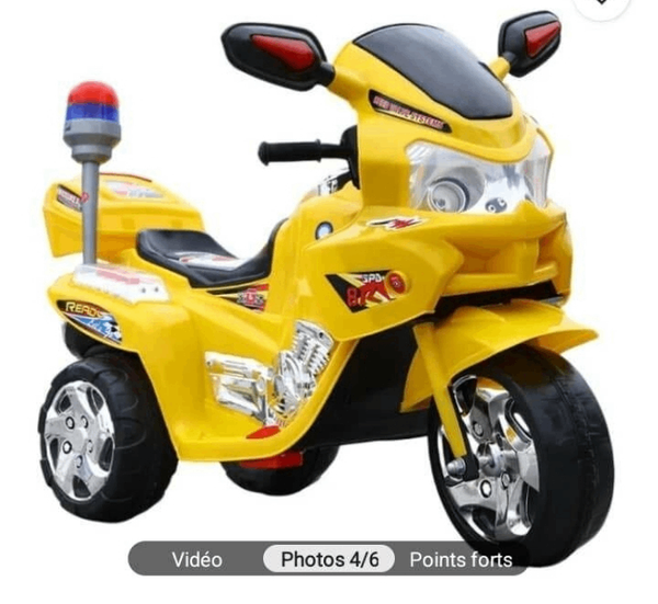 Moto enfant électrique jaune