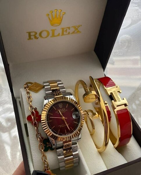 Montre Rolex avec bracelets en acier et or