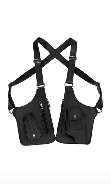 Sac banane double en cuir pour homme