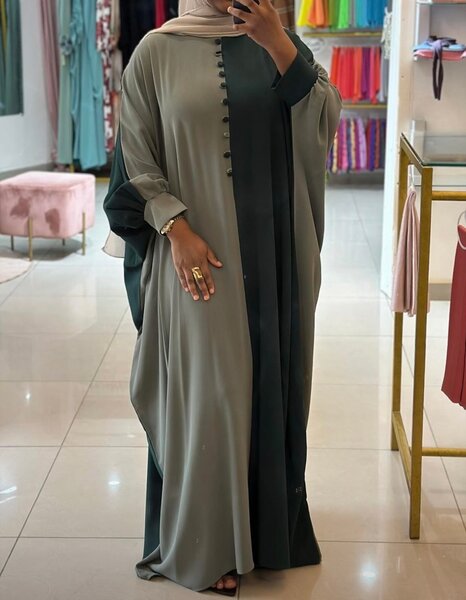 Abaya élégante bicolore