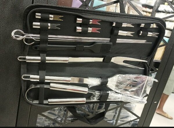 Set d'Outils BBQ en Acier Inox
