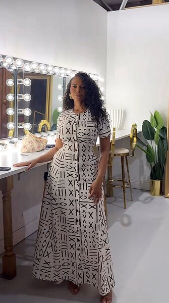 Robe Maxi à Motifs Géométriques