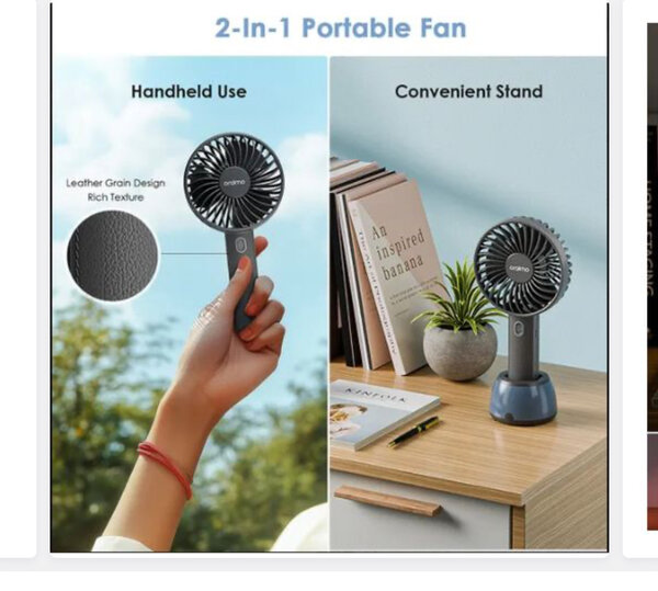 Mini ventilateur portable rechargeable avec lampe LED