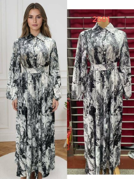 Robe élégante imprimée marbrée