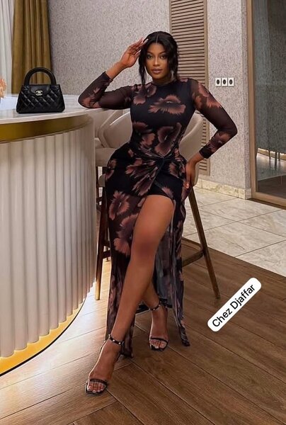 Robe longue transparente fleurie Diortar