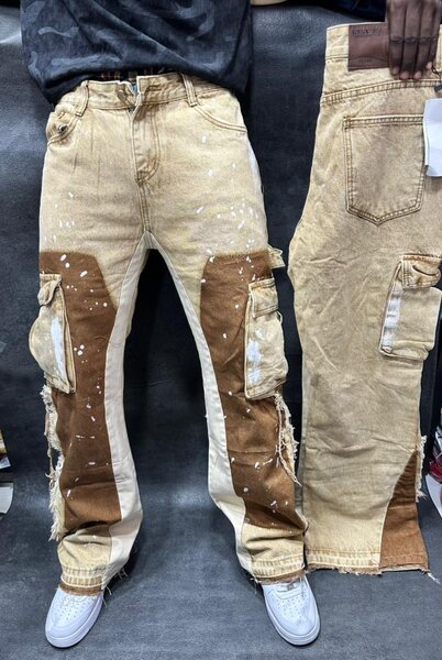 Jeans cargo déchirés homme