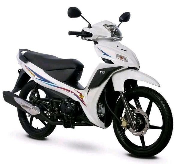 Moto TVS blanche - Modèle Star