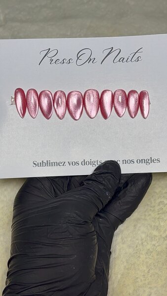 Ongles Press-On Roses Brillants