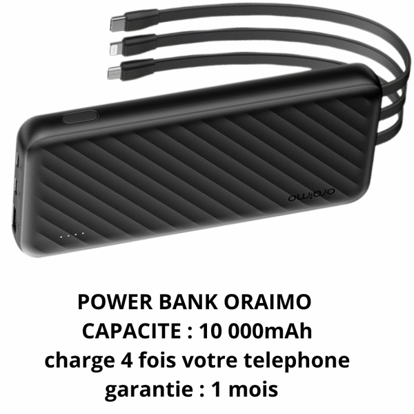 Oraimo Power Bank 10000mAh Charge Rapide