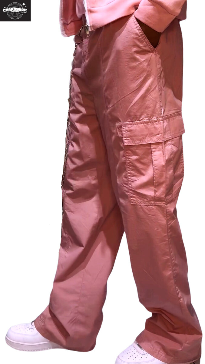 Pantalon cargo rose