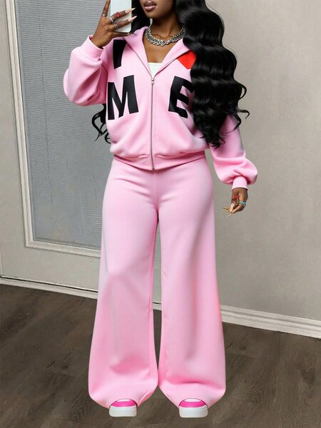 Combinaison survêtement rose femme