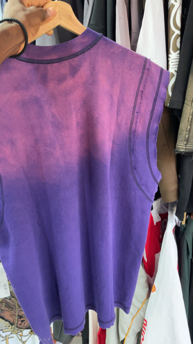 T-shirt col violet homme