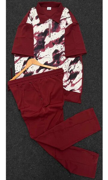 Ensemble homme chic rouge imprimé