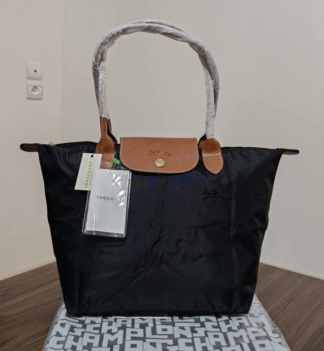 Sac cabas Longchamp en toile et cuir