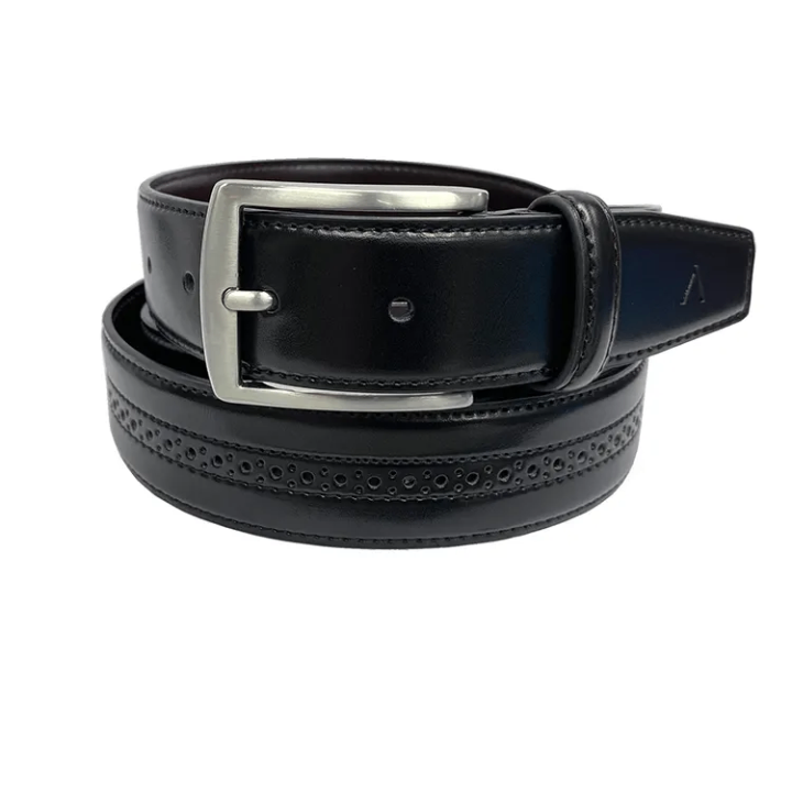 Ceinture en cuir noir pour homme