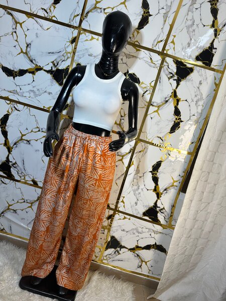 Pantalon large imprimé bohème