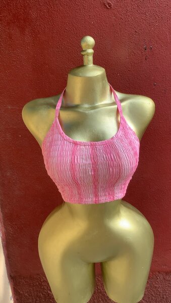 Haut de bikini rose pour femme