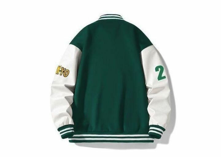 Veste Letterman Vert et Blanc