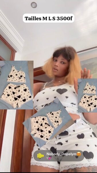 Ensemble pyjama cœur femme