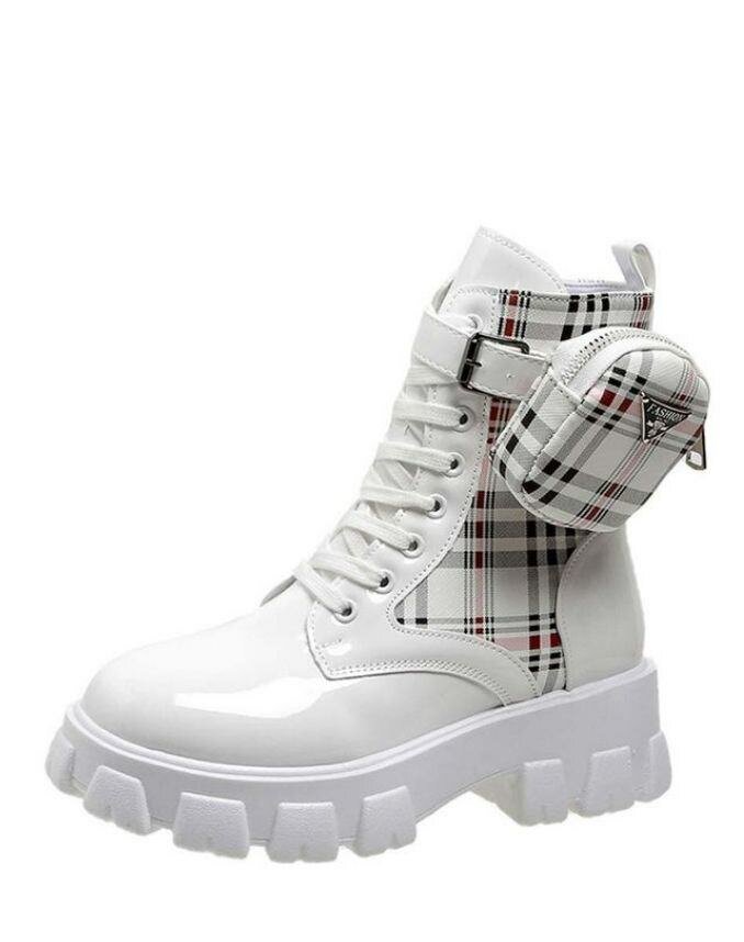 Bottes femme en cuir verni